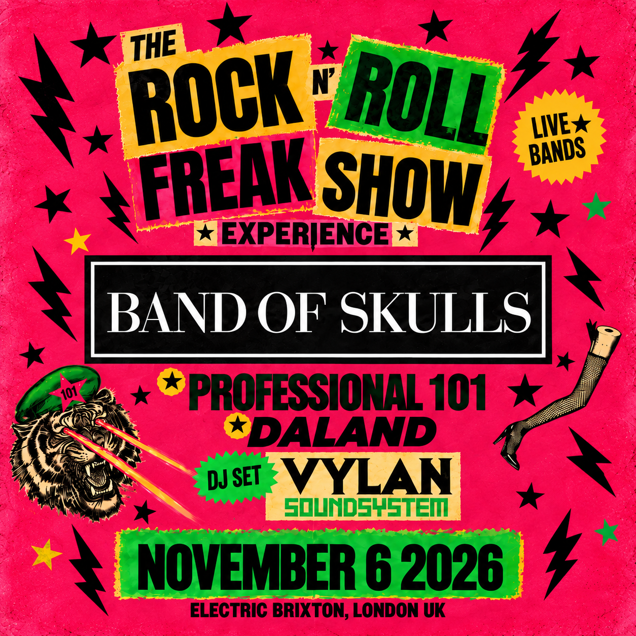 The Rock n Roll Freak Show Experience — Electric Brixton, 6 November 2026