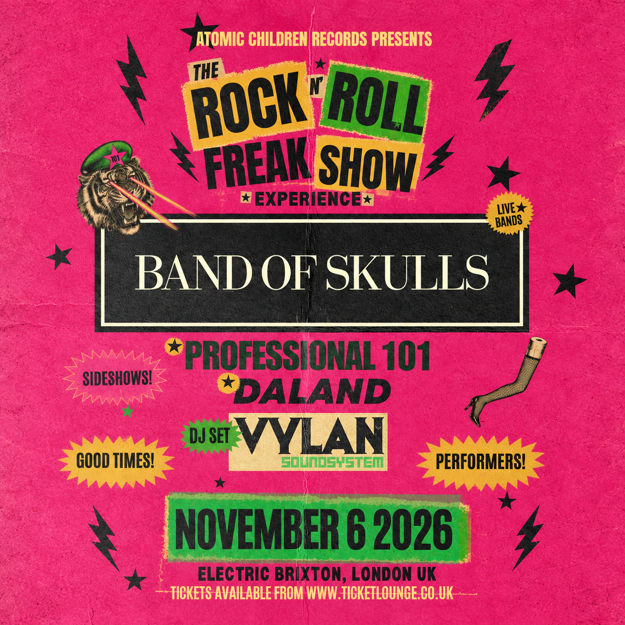 The Rock n Roll Freak Show Experience — Electric Brixton, 6 November 2026